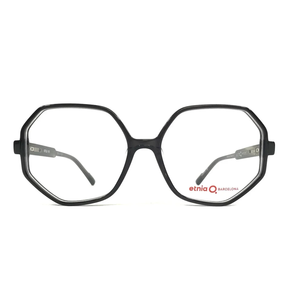 Etnia Barcelona Eyeglasses Frames STELE BK Black Geometric Heptagonal 56-16-138